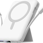 Azmuth Batterie Externe Magnétique Compatible avec MagSafe, 10000mAh sans Fil PowerBank Charge Rapide PD 20W avec 2 Câble et Support et Affichage LED, Compatible iPhone 17/16/15/14/13/Pro/Pro Max/Plus