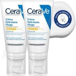 CeraVe – Crème Hydratante Visage SPF30 – Crème de Jour avec Protection UVB + UVA – Acide Hyaluronique, Céramide, Niacinamide, Vitamine E – Peau Normale à Sèche – 2 x 52 ml