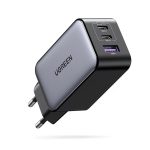 UGREEN Nexode 65W Chargeur USB C Rapide 3 Ports GaN Prise USB C Compatible avec iPhone 17 Pro Max Air 16 Plus 15 14 13 12 Galaxy S25 S24 S23 A16 Pixel 9 8 7 iPad MacBook Air Pro M4 M3 M2 M1 (Noir)