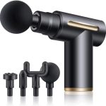 Pistolet de Massage Musculaire, Pistolet de Massage Professionnel avec 4 Têtes de Différentes 6 Niveaux Réglables, Mini Masseurs Électriques pour Soulager Douleurs et Raideurs Musculaires