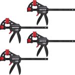 Lot de 4 serre-joints à une main 152mm Force de serrage 80 kg Envergure 152mm 4 classiques serre-joints pour une fixation précise et le travail du bois avec certificat GS