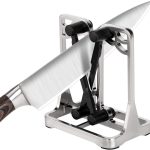 Dealswin Aiguiseur couteaux professionnel aiguiseurs de couteaux Manuel – affuteur couteau de cuisine pour Tous les Types de Couteaux – affûteur affûter Couteaux de Chef Silver