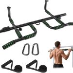 Barre de Traction Porte sans Fixation, Pull Up Bar avec Multi-Prises & Bandes de Résistance, Idéale pour la Musculation et l’Entraînement à la Maison