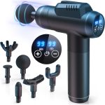 Pistolet de Massage Professionnel 99 Vitesses avec Écran LCD Tactile – Massage Musculaire Profond pour Dos, Épaules, Jambes – 6 Embouts, Silencieux, Anti-Douleur, Charge Type-C – Cadeau Femme/Homme