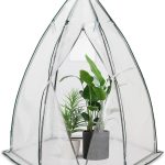 VOUNOT Serre en Film Plastique pour Balcon, Jardin, Tente d&rsquo;hivernage pour Plantes, Serre à tomates, résistante à l&rsquo;hiver, Stable, 160 x 160 x 180 cm, Blanche