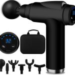 Pistolet de Massage Musculaire, Mini Massage Gun avec 32 Niveaux Réglables 3500 RPM et 6 Têtes de et l&rsquo;Écran LCD, Léger et Portable, pour Soulager Douleurs et Raideurs Musculaires