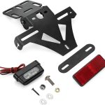 Support de Plaque d&rsquo;immatriculation pour Moto, Angle réglable pour Moto, Porte-Plaque de numéro de Moto avec éclairage de Plaque, Support Universel De Clignotant pour Feu Arrière De Moto