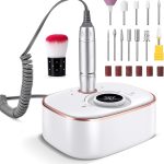 Ponceuse pour Ongles Professionnel 35000 Rpm : Ponceuse pour Ongles éLectrique 13 En 1 Avec Batterie de 4000 Mah – Lime à Ongles Professionnelle – Kit Manucure et PéDicure