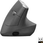 Logitech MX Vertical Souris sans Fil Ergonomique, Multi-Dispositifs, Bluetooth ou 2,4 GHz avec Récepteur USB Unifying, Suivi Optique 4000 PPP, 4 Boutons, Charge Rapide, Portable/PC/Mac/iPad OS – Noir