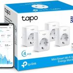 Tapo Prise Connectée WiFi, Suivi de consommation, 16A Type F, Compatible avec Alexa et Google Home, Contrôler Le radiateur, Le Chauffage, Économie d’énergie, Commande vocale, P110(4-Pack)