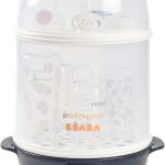 BÉABA, Stérilisateur Biberons 2 en 1, Evolutif, Électrique à Vapeur, 2 en 1, 2 Compartiments, Jusqu&rsquo;à 8 biberons & Accessoires, Ultra rapide, Minuterie, Stéril&rsquo;Express, Night Blue