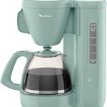 Moulinex Cafetière filtre, 10 à 15 tasses, 1.25 L, Porte-filtre pivotant, Système anti-gouttes, Maintien au chaud, Morning, Eucalyptus, FG2M1310