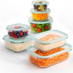 edihome, Boîte Alimentaire Hermétique en Verre, 8, 14 ou 18 pièces, pour aliments hermétiques, Résistant au lave-vaisselle, Rangement Cuisine, sans BPA, certifié FDA (7 récipients)