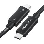 Cable Matters [Certifié Intel] Cable Thunderbolt 4 Actif 2 mètres 40Gbps de Recharge 100W et vidéo 8K – Compatibilité Universelle USB-C, USB4, et Thunderbolt 3