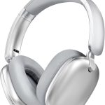 RORSOU Casque Audio C6 à réduction Active du Bruit, Casque Bluetooth Supra-auriculaire sans Fil, Design Pliable léger, Oreillettes Confortables avec Basses Profondes, avec Micro Argent