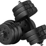 Yaheetech Haltères 2 x7.5/10 /12.5/15kg Kit d&rsquo;haltères Réglables 16 Plaques Home Training Musclation Paire d&rsquo;Haltères en Métal Noir