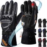 IRON JIA&rsquo;S Gants Moto Hiver Homologués Imperméable Coupe-Vent Level 1 KP Écran Tactile à 2 Doigts Legère et Chaude Randonnée et Autres Sports de Plein Air Homme et Femme-Noir-L