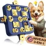 KADTC Jouet interactif 3-en-1 pour Chien, Puzzle éducatif Anti-Ennui, Stimulation mentale et Distribution de friandises, Niveau 3, pour Chiots et Chiens de Petite, Moyenne ou Grande Taille