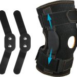 genouillère articulée réglable, Genouillère Rotulienne et Ligamentaire avec Stabilisateurs Latéraux et Coussinets en Caoutchouc, Genouillère de Sport pour les Douleurs au Genou, Arthrite
