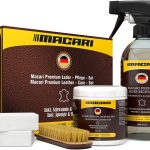 Macari Set d’entretien du cuir pour canapé, chaussures et voiture. Nettoyant pour coussins d’ameublement et graisse/crème pour cuir comme accessoires pour les sets de réparation du cuir