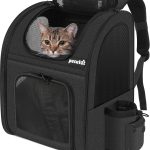 Pecute Sac à Dos Chat Petit Chien Design Classique, Respirant, avec Matelas en Peluche Amovible, pour Voyage/Transport en Train/Voiture/Restaurant/Avion