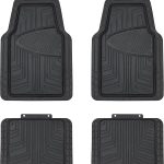 Amazon Basics Lot de 4 tapis de sol en caoutchouc pour voitures, SUV et camionnettes Toutes saisons Noir