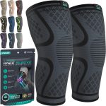 MODVEL Genouillère sport pour Homme et Femme – 2 Pièces Genouillere Ligamentaire Genou, Maintien De Compression Genoux, Genouillères Médicales Pour Arthrose, Course, Soulagement Douleur Genou