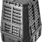 KADAX Composteur de Jardin 740L, Une Solution Écologique et Pratique pour Transformer Vos Déchets Organiques en Engrais Nature, Bac à Compost (Noir)