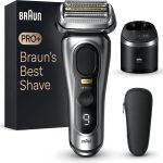Braun Rasoir Electrique Hommes Series 9 PRO+ 9467cc, Etanche, Lame ProLift, Tondeuse Pro Trimmer Pour Rasage De Précision, Kit Barbe Homme Avec 5 Eléments De Rasage, Coffret Avec Station De Nettoyage
