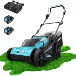 Cecotec Tondeuse à Gazon à Batterie Terrenator E7 Liberty Z Plus. Moteur sans balais Brushless, Fonctionne avec 2 Batteries 21 V 4 Ah, Changement de Hauteur, système Z-Tech, Largeur 43 cm, 3 en 1