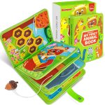 Quanquer Busy Board Book pour Enfant de 12-18+ Mois – 3D Animal Quiet Livre Jeux Montessori de Voyage en Avion et en Voiture – 1 2 3 an Bébé Garçons Filles Cadeaux d&rsquo;anniversaire