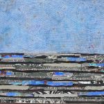 tableau collage peinture sur toile de Marine Assoumov plasticienne