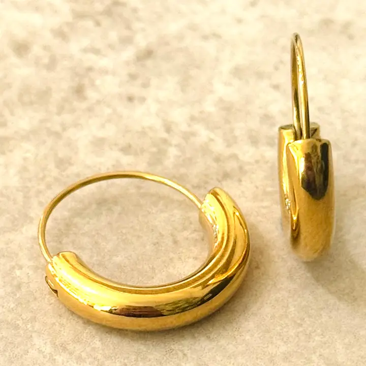 Boucles d&rsquo;oreilles créoles en acier inoxydable Pavlo