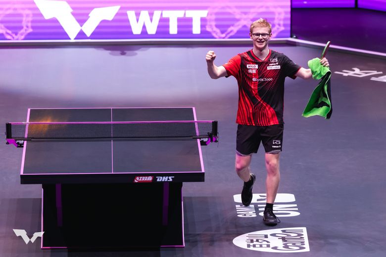 Félix Lebrun, victorieux dimanche dernier du WTT Champions de Chongqing.