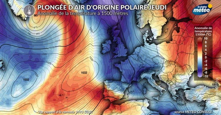 Températures : chute de plus de 10°C cette semaine, ressenti hivernal dès mercredi