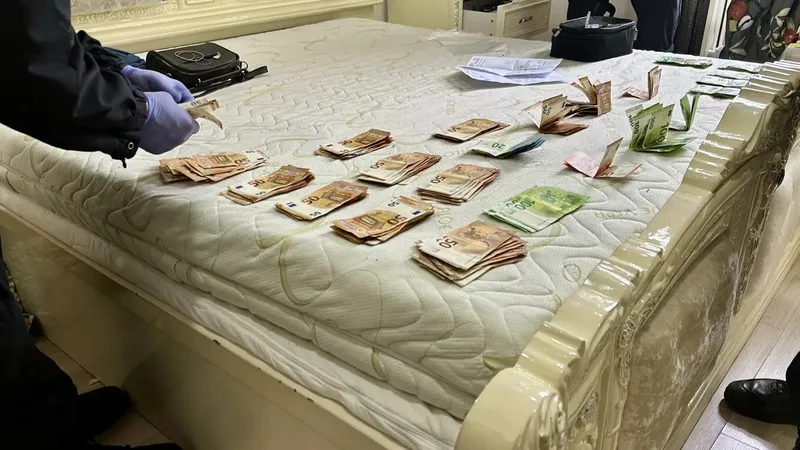 De l'argent liquide saisi par Europol dans le cadre de l'enquête.