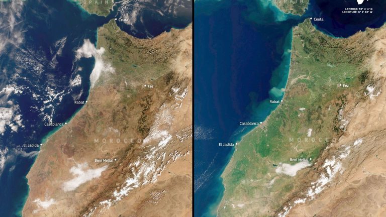 Image satellite : la verdure au Maroc un an après la sécheresse dévastatrice - RTBF Actus