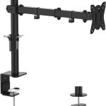 GRIFEMA GB2001-1, Support Ecran PC Moniteur de 13-32 Pouces, Bras Ecran PC VESA 75×75-100×100 MM, Rotation à 360°, Inclinaison d&rsquo;angle de ± 90°, Réglable en Hauteur, Charge Maximale de 10 KG, Noir