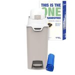 DIAPER CHAMP Handsfree Medium – incl 10 sacs ECO gratuits- Poubelle à couches anti-odeurs – mains libre – capacité idéale – crèches, micro-crèches, MAM – Sans cassettes de recharge – Beige