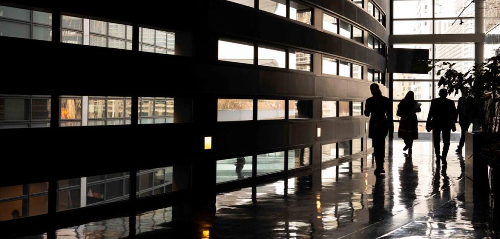 Vue intérieure du parlement européen en février 2025