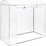 Relaxdays 10020037 Serre de jardin XL Serres à tomates avec toit rond Grande Serre avec porte H x l x P 170 x 200 x 82 cm, vert