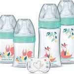 DODIE Lot de 4 biberons naissance Tétine Ronde Anti-Colique (2x150mL et 2x270mL), + une sucette naissance