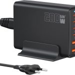 Chargeur USB C 200W, Chargeur Rapide PD 100W, Station de Charge à 6 Ports Chargeur GaN-III, Compatible avec MacBook Pro/Air, Dell XPS, iPhone 15/16/14/Pro, Samsung, Xiaomi, iPads, Steam Deck