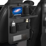 ​​Organisateur Universel pour Siège Auto Arrière avec Support Tablette et Plateau Pliable – Pare-Pieds Renforcé pour Enfants, Rangement Imperméable Multi-Poches pour Voyages, Voitures et SUV​​