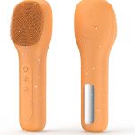 Brosse Nettoyante Visage Électrique IPX7 Étanche Silicone Rotative pour Nettoyer Le Visage en Profondeur pour L&rsquo;Acné, les Points Noirs, la Peau Morte (Orange)