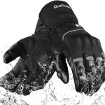 2KP CE Gants de Moto Hiver, Gants de Moto Imperméables pour Hommes et Femmes, Protection Legère et Chaude, Gants de Motard à Écran Tactile Avec Protection Rigide Des Articulations pour VTT, BMX