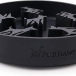 Gamelle Purdawg Anti-Glouton pour Chien, Silicone Alimentaire certifié LFGB, Anti-Etouffement, Digestion Améliorée, Antidérapant, Compatible Chiens (Dark Grey)