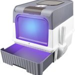 Bac à Litière Fermé, Couvercle Amovible, Anti-Fuite, Nettoyage Facile, Maison de Toilette, Plateau Amovible, Grande capacité, Filtre Qui réduit Les Mauvaises odeurs (gris2, 48 * 35 * 36)