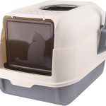 Bac à Litière pour Chat,Bac à Litière Fermé Compartiment,Litiere pour Chat bac,Tiroir Amovible,Couvercle Amovible,Filtre Qui réduit Les Mauvaises odeurs(36x51x34 cm,Gris)