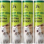 Lot de 4 Rouleaux de 24cm Remplacement pour Rouleau Anti-Peluches, 240 Feuilles de Recharge Rouleau Adhesif Vetement – 60 Feuilles par Rouleau Poils Animaux – Grand Format 24cm